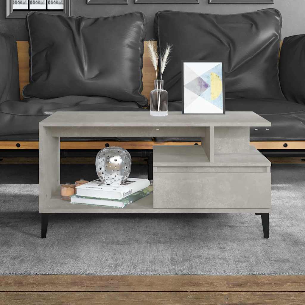 Vidaxl salontafel 90x49x45 cm bewerkt hout betongrijs