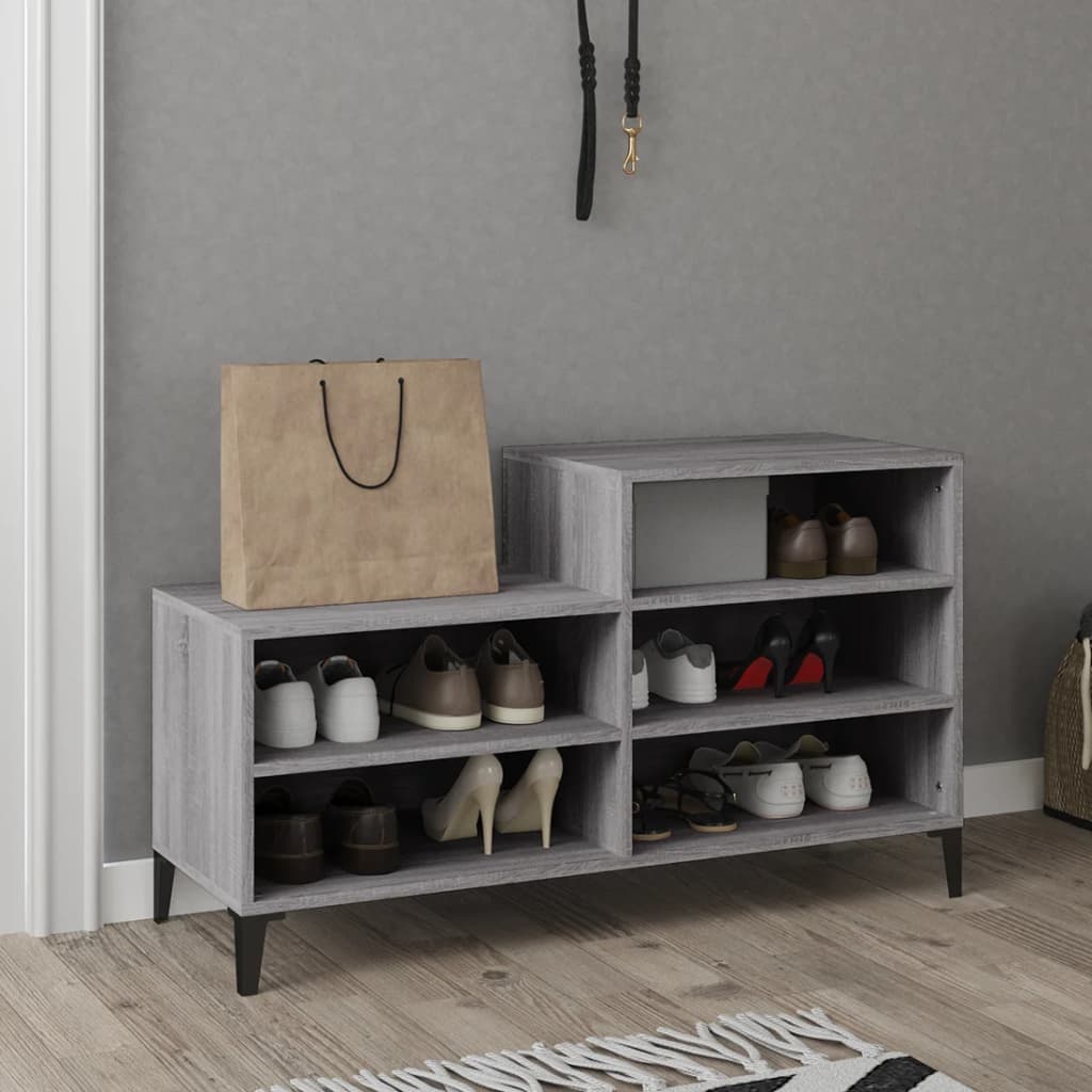 Vidaxl Shoe Cabinet 102x36x60 cm Property Wood Sonoma Gray