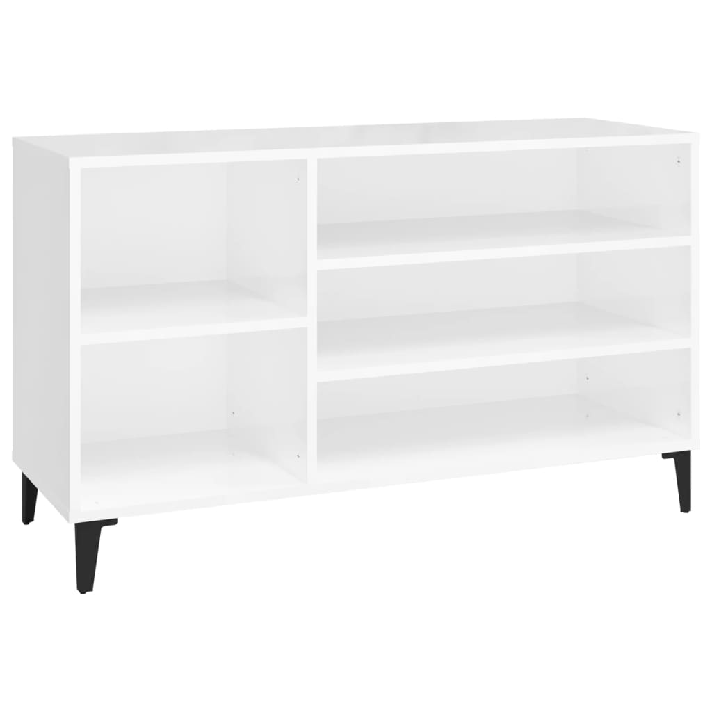 Vidaxl Shoe Cabinet 102x36x60 cm Forarbejdet træ Højglans hvid