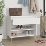 Vidaxl Cabinet da scarpe 70x36x60 cm Bianco in legno