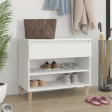 Vidaxl Cabinet da scarpe 70x36x60 cm Bianco in legno