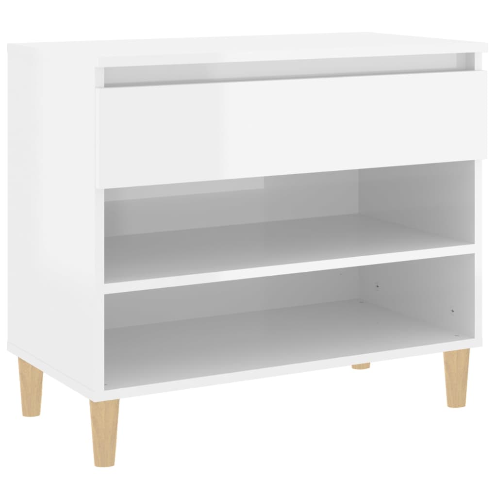 Vidaxl Shoe Cabinet 70x36x60 cm Property Wood High Gloss White