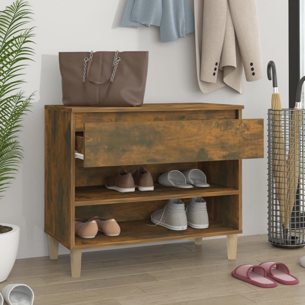 Vidaxl Shoe cabinet 70x36x60 cm Properted Wood Smoked Oak colored