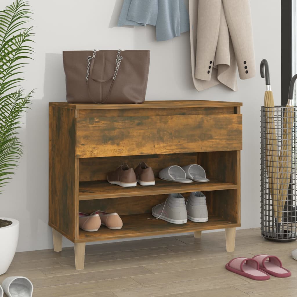 Vidaxl Shoe cabinet 70x36x60 cm Properted Wood Smoked Oak colored