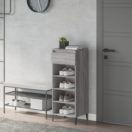 Vidaxl schoenenrek 40x36x105 cm bewerkt hout grijs sonoma eikenkleurig