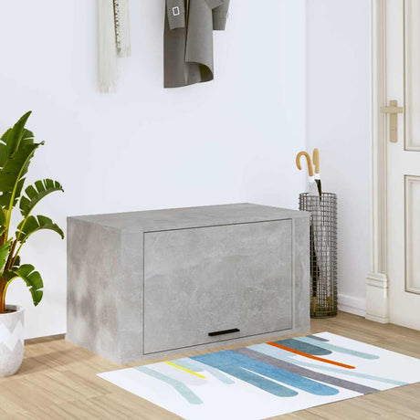 Vidaxl wandschoenenkast 70x35x38 cm bewerkt hout betongrijs