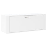 Gabinete de zapato de pared de Vidaxl 100x35x38 cm de madera propiedad blanca