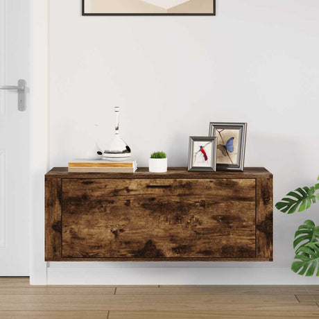 Vidaxl schoenenkast wandgemonteerd 100x35x38 cm bewerkt hout eiken