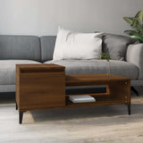 Vidaxl salontafel 100x50x45 cm bewerkt hout bruineiken