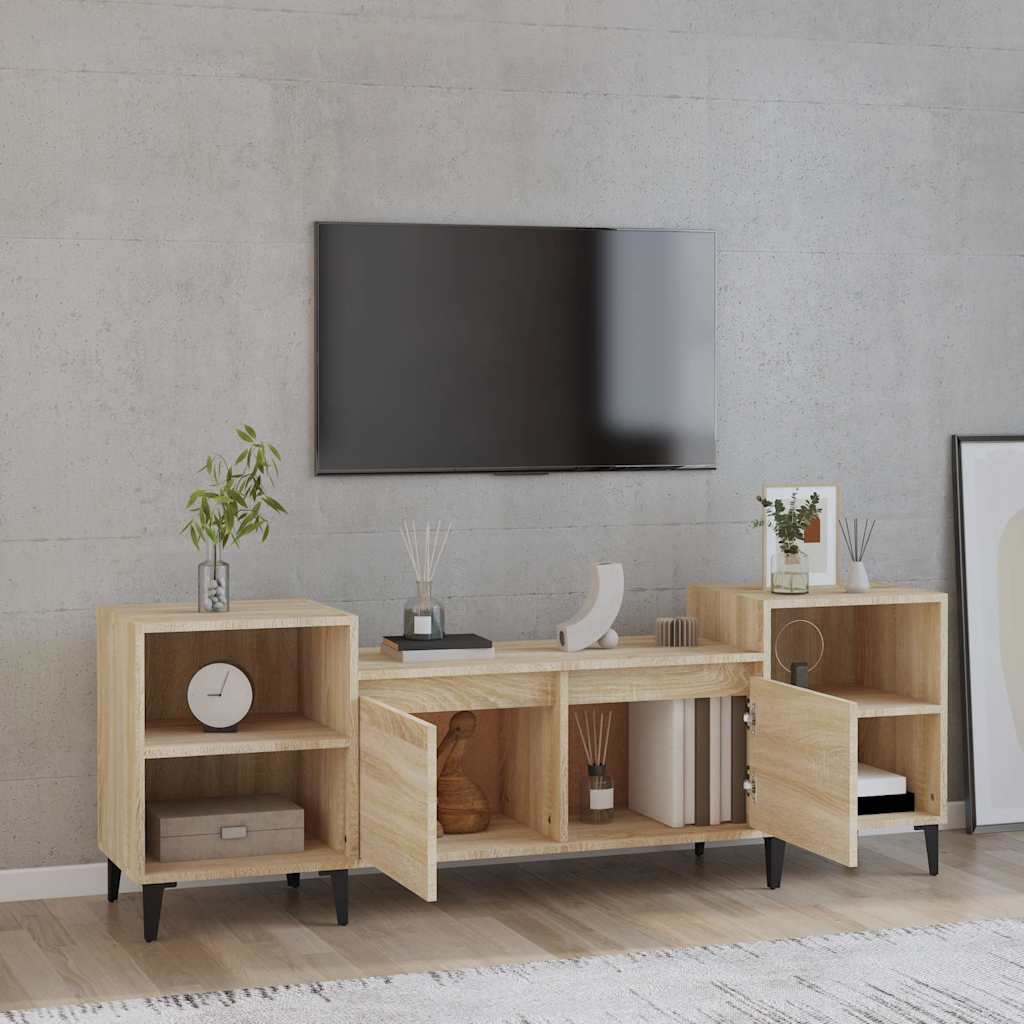Vidaxl tv-meubel 160x35x55 cm bewerkt hout sonoma eikenkleurig