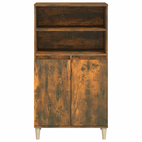 Vidaxl hoge kast 60x36x110 cm bewerkt hout gerookt eikenkleurig