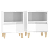 Vidaxl nachtkastjes 2 st 40x35x50 cm hoogglans wit
