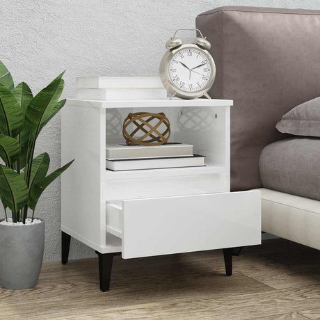 Vidaxl nachtkastjes 2 st 40x35x50 cm hoogglans wit