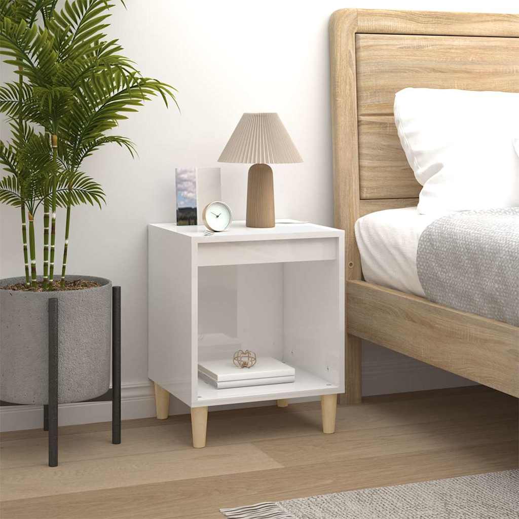 Vidaxl nachtkastjes 2 st 40x35x50 cm hoogglans wit