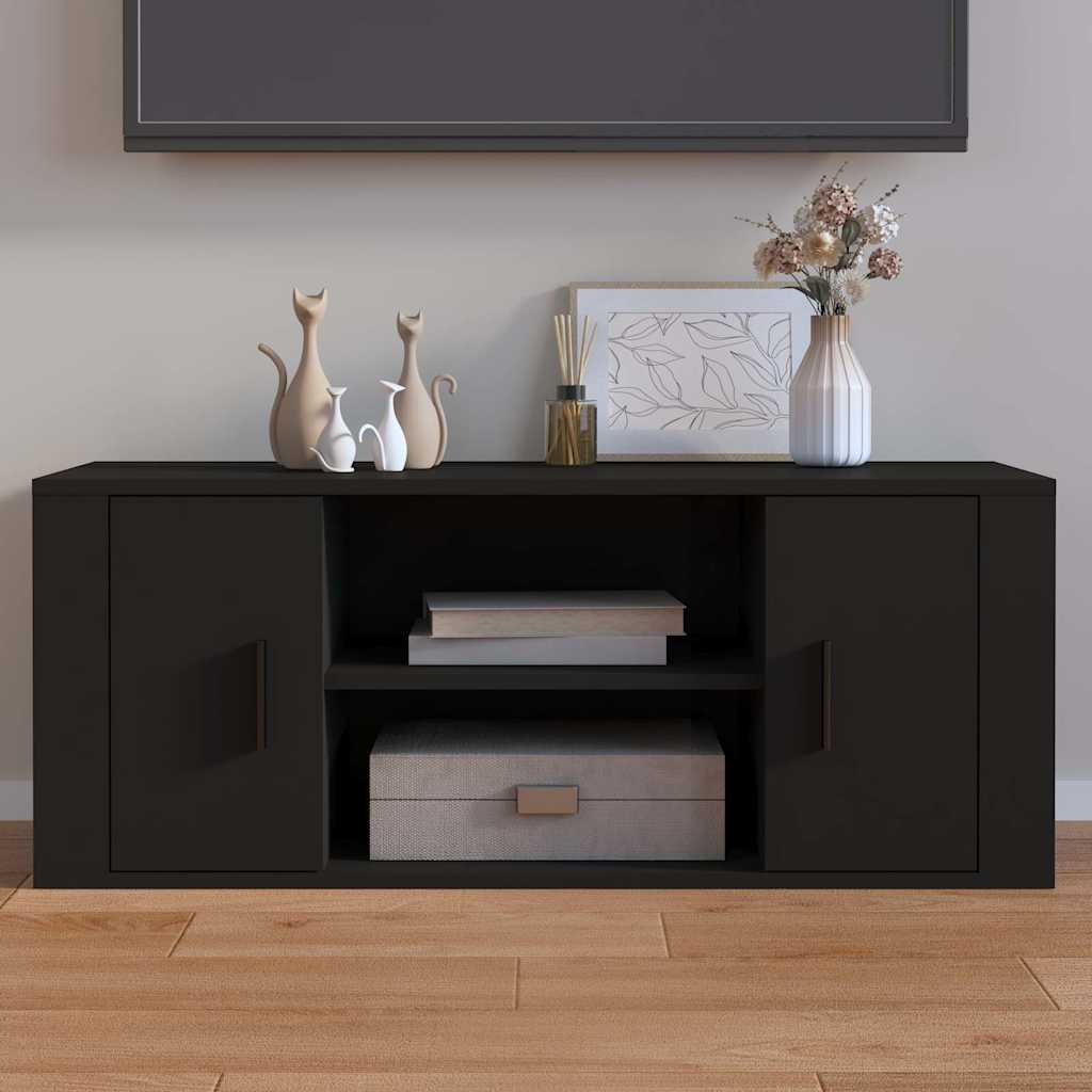 Vidaxl tv-meubel 100x35x40 cm bewerkt hout zwart