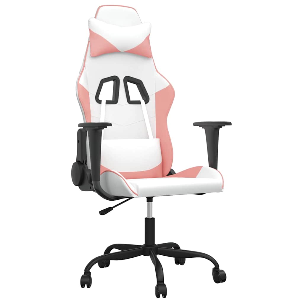 Vidaxl gamestoel kunstleer wit en roze