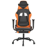 Vidaxl gamestoel met voetensteun kunstleer zwart en oranje