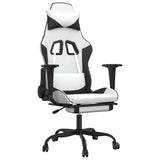 Vidaxl gamestoel met voetensteun kunstleer wit en zwart