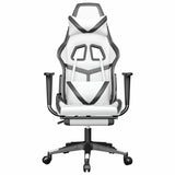 Vidaxl gamestoel met voetensteun kunstleer wit en zwart