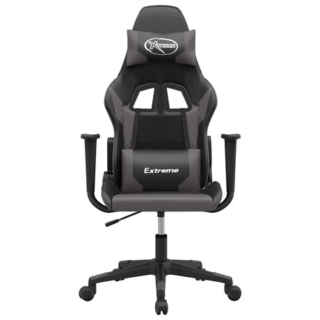 Vidaxl gamestoel kunstleer zwart en grijs