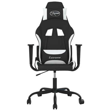 Vidaxl gamestoel stof zwart en wit