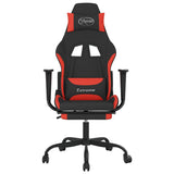 Vidaxl gamestoel met voetensteun stof zwart en rood