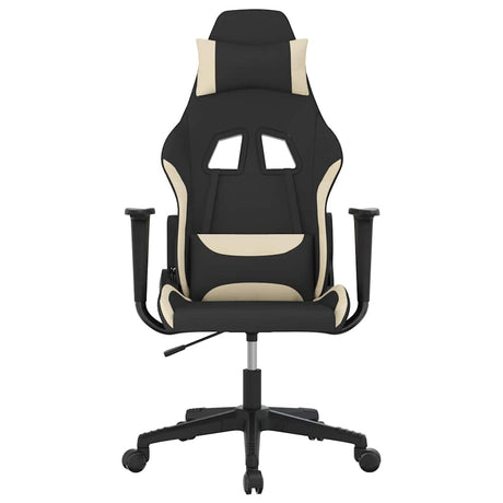 Vidaxl gamestoel stof zwart en crème