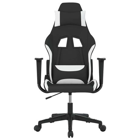 Vidaxl gamestoel stof zwart en wit