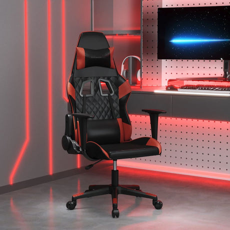 Vidaxl gamestoel kunstleer zwart en wijnrood