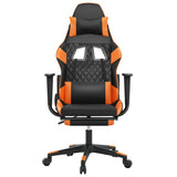Vidaxl gamestoel met voetensteun kunstleer zwart en oranje
