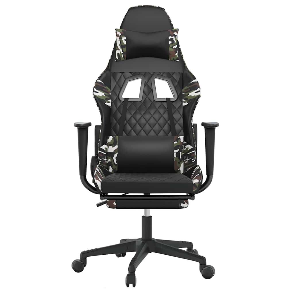 Vidaxl gamestoel met voetensteun kunstleer zwart en camouflage