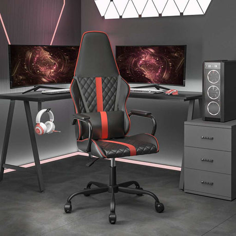 Vidaxl gamestoel kunstleer zwart en rood