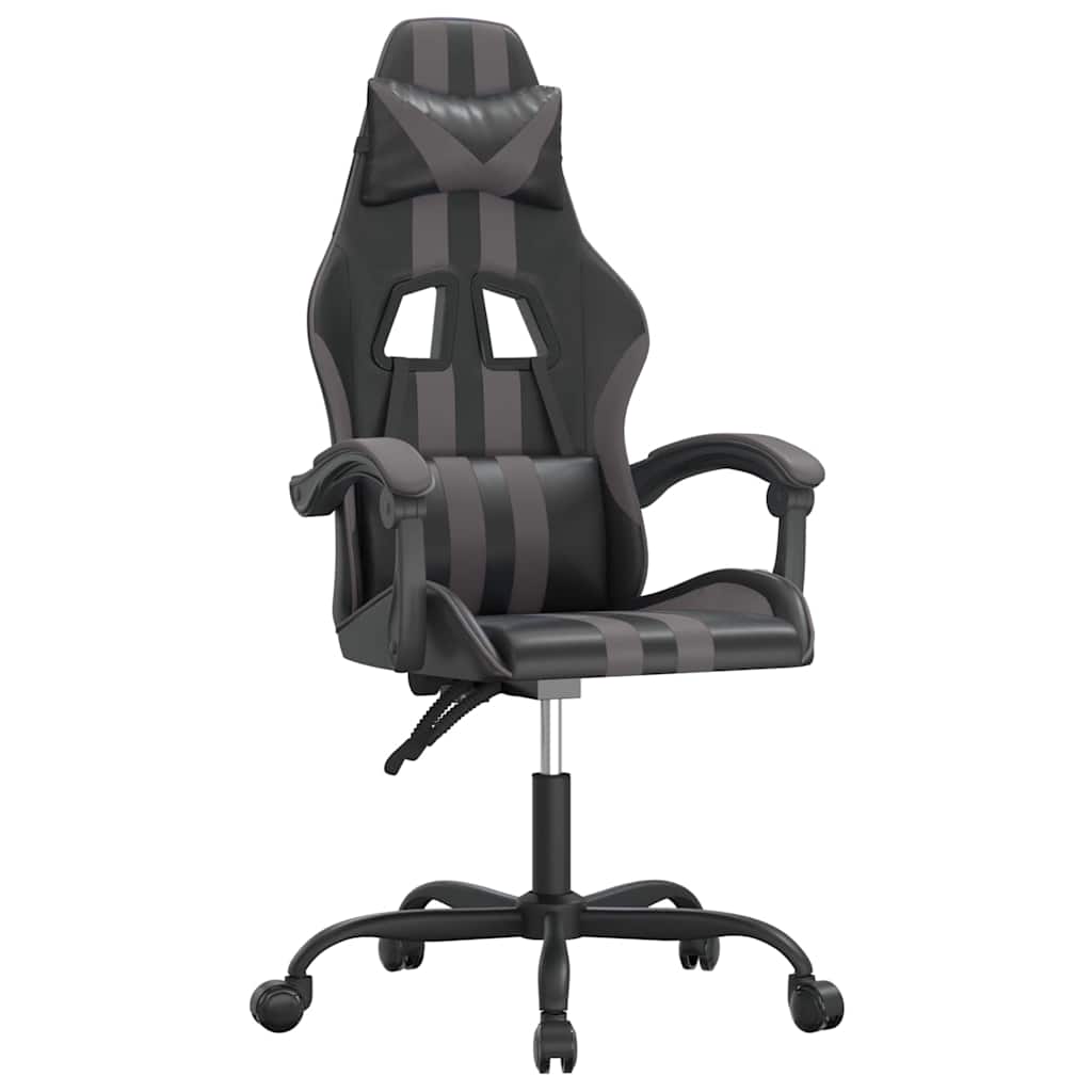 Vidaxl gamestoel kunstleer zwart en grijs
