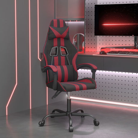 Vidaxl gamestoel kunstleer zwart en wijnrood