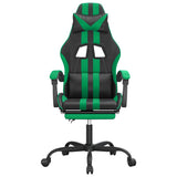 Vidaxl gamestoel met voetensteun kunstleer zwart en groen