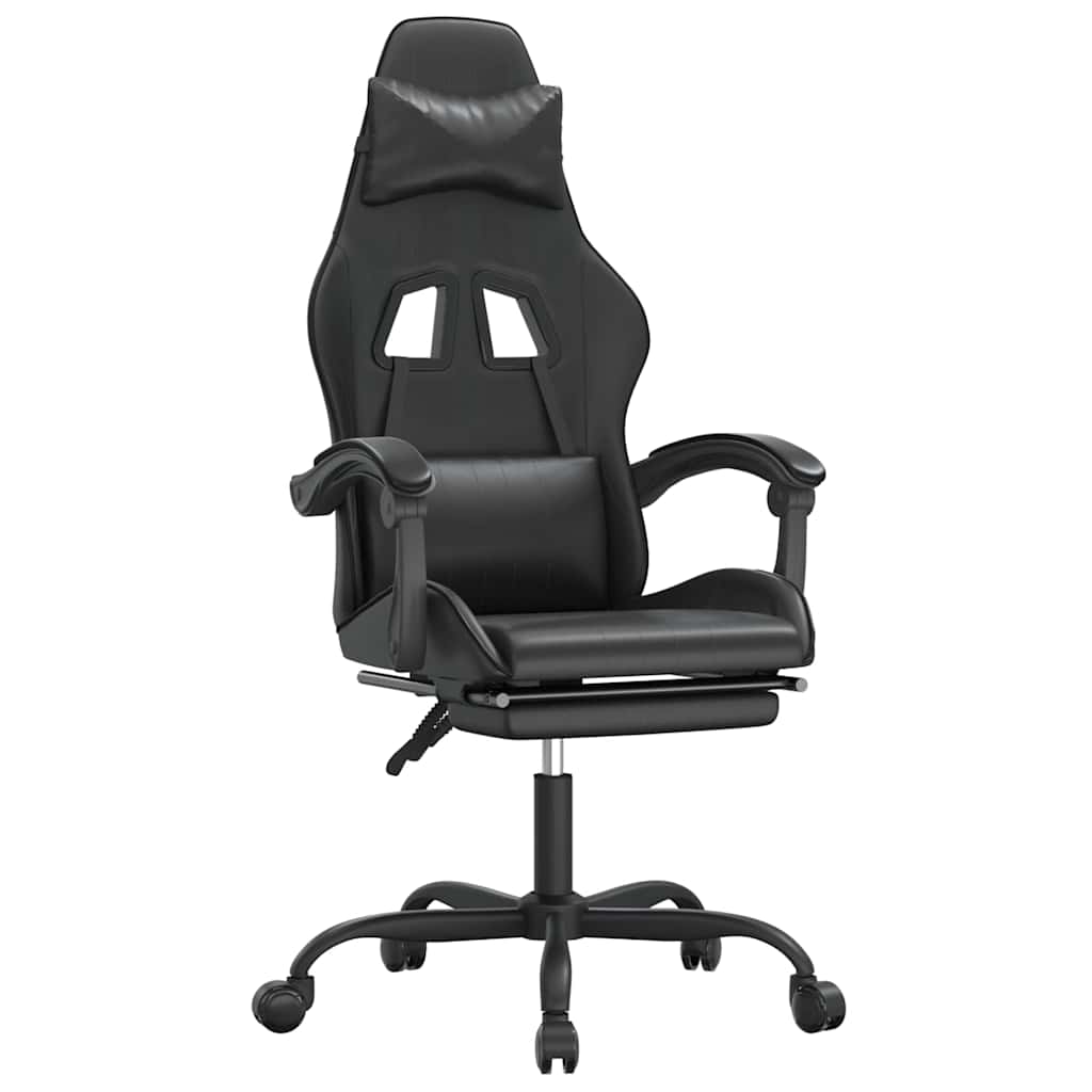 Vidaxl gamestoel met voetensteun kunstleer zwart