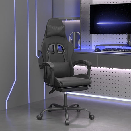 Vidaxl gamestoel met voetensteun kunstleer zwart