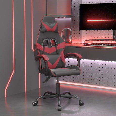 Vidaxl gamestoel kunstleer zwart en wijnrood
