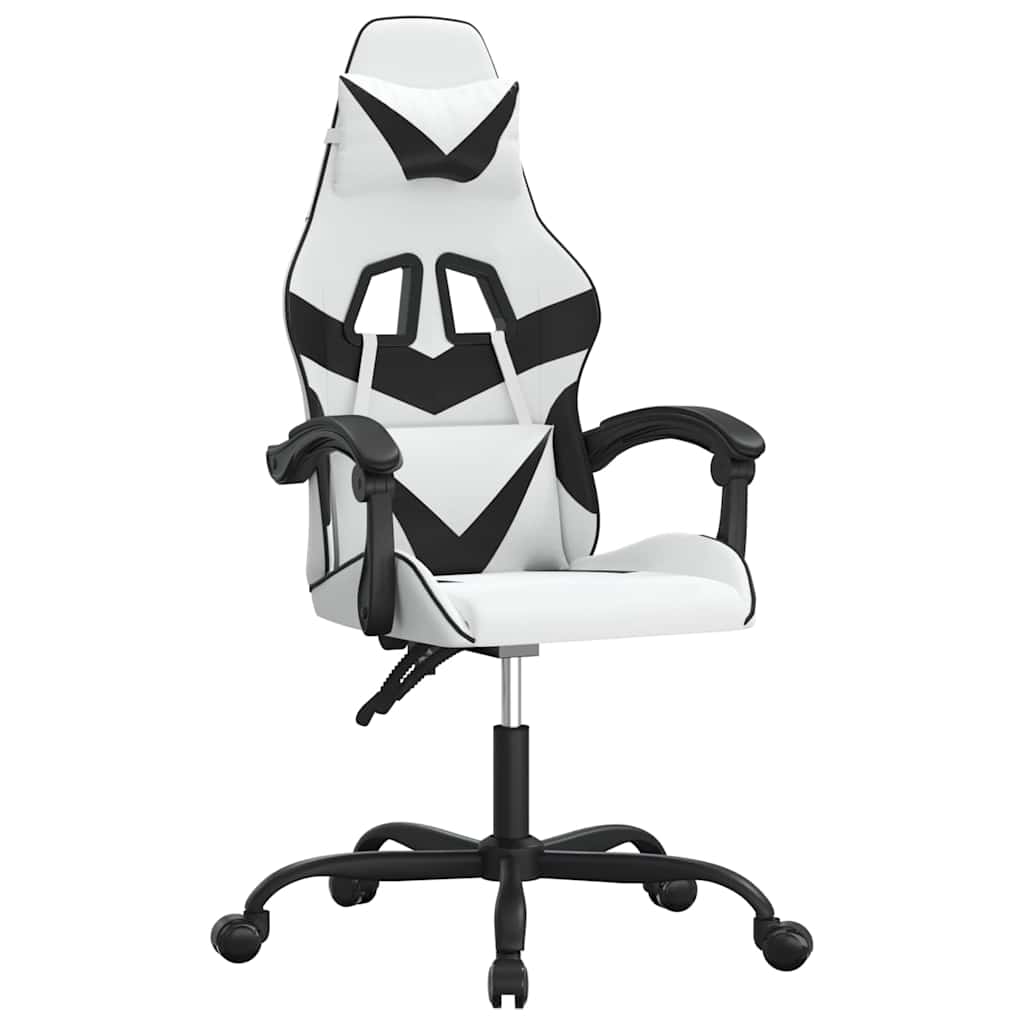 Vidaxl gamestoel kunstleer wit en zwart