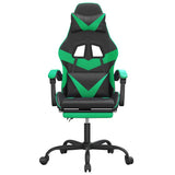 Vidaxl gamestoel met voetensteun kunstleer zwart en groen