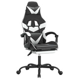 Vidaxl gamestoel met voetensteun kunstleer zwart en wit