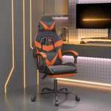 Vidaxl gamestoel met voetensteun kunstleer zwart en oranje