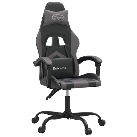 Vidaxl gamestoel kunstleer zwart en grijs