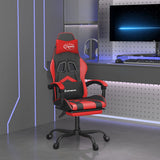 Vidaxl gamestoel met voetensteun kunstleer zwart en rood