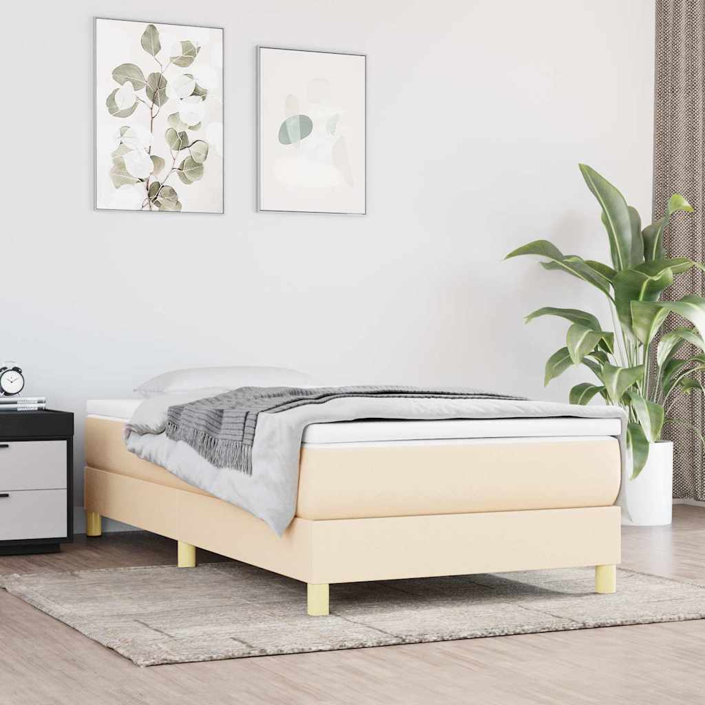 Vidaxl boxspring bed 90x200 cm stof crèmekleurig