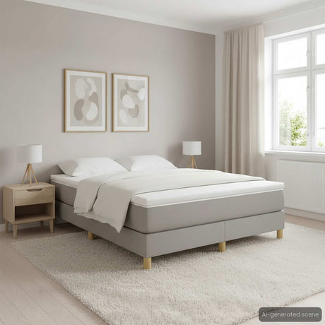 Vidaxl boxspring bed stof lichtgrijs 140x200 cm