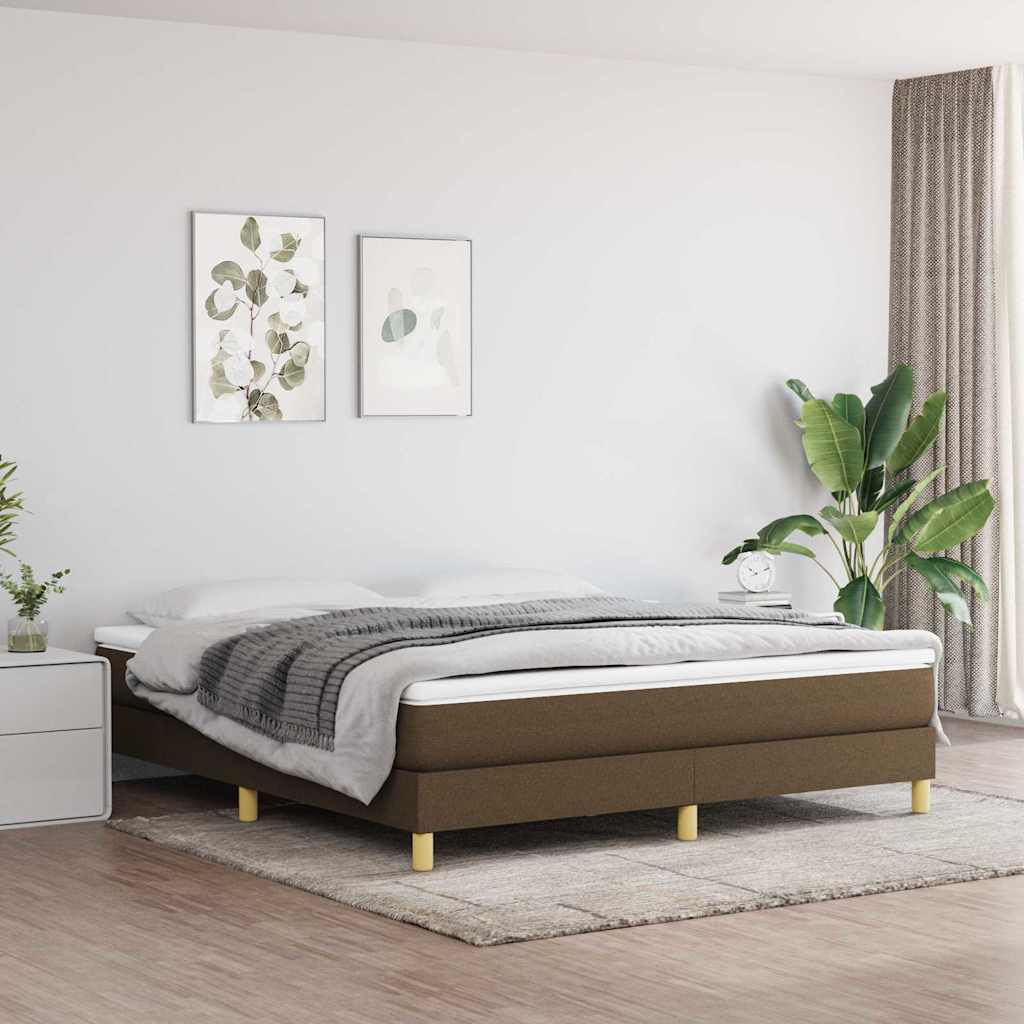 Vidaxl boxspring bed stof donkerbruin 180x200 cm