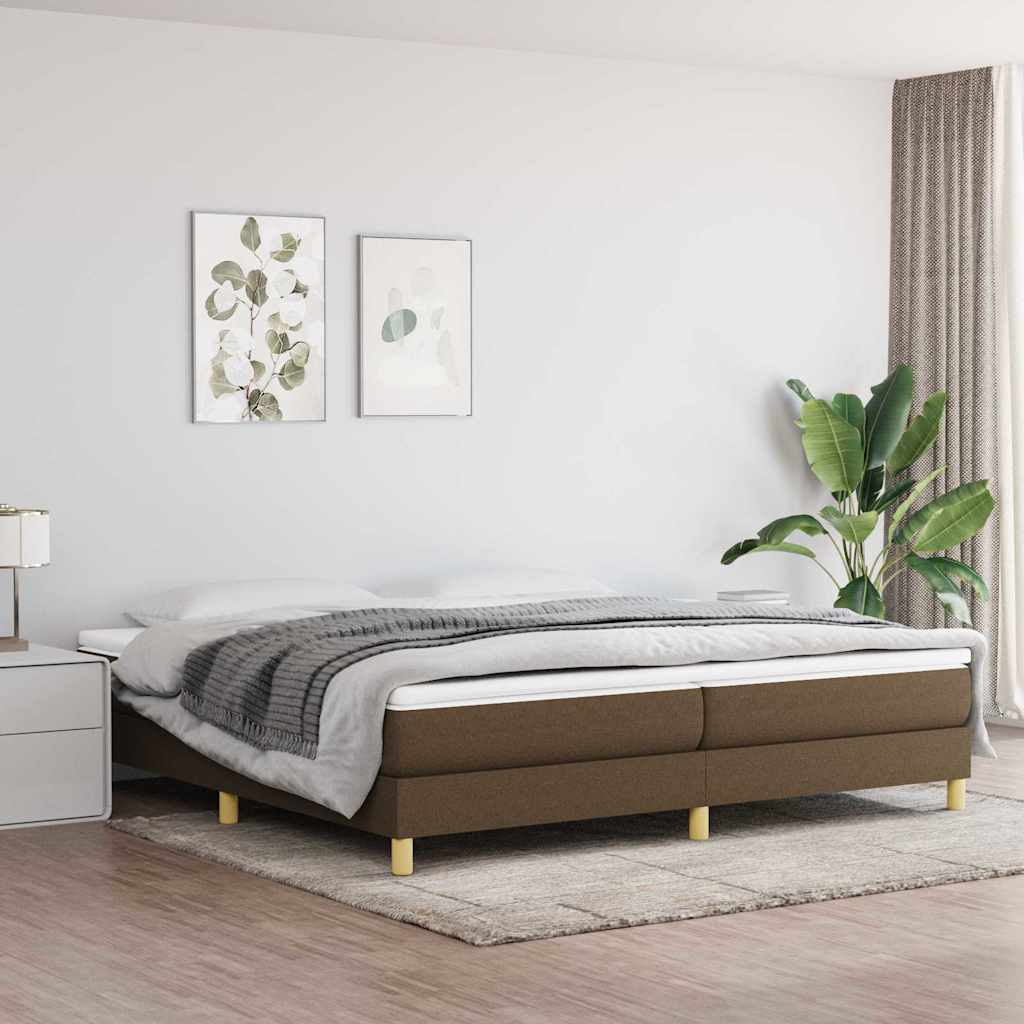 Vidaxl boxspring bed stof donkerbruin 200x200 cm
