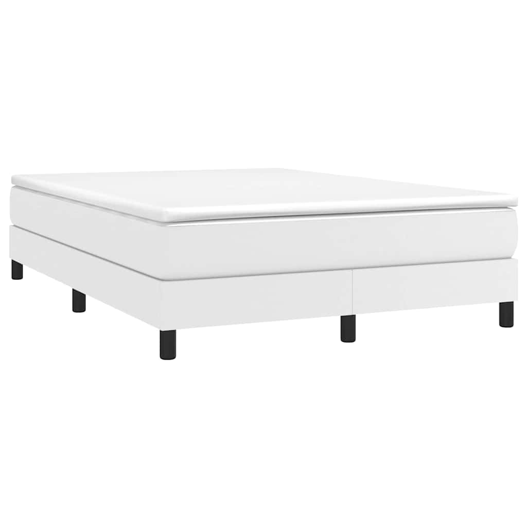 Vidaxl boxspring bed kunstleer wit 140x190 cm
