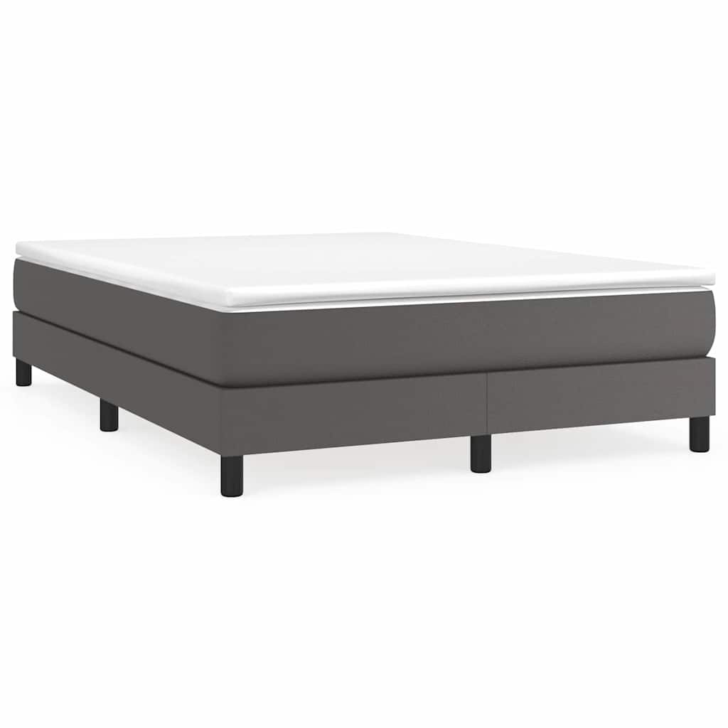 Vidaxl boxspring bed kunstleer grijs 140x190 cm